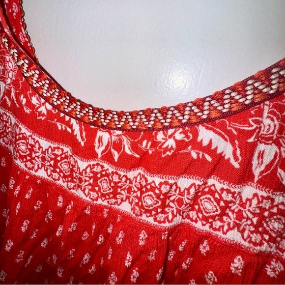 Patrons of Peace Red Patterned Tank Top - Picture 5 of 5